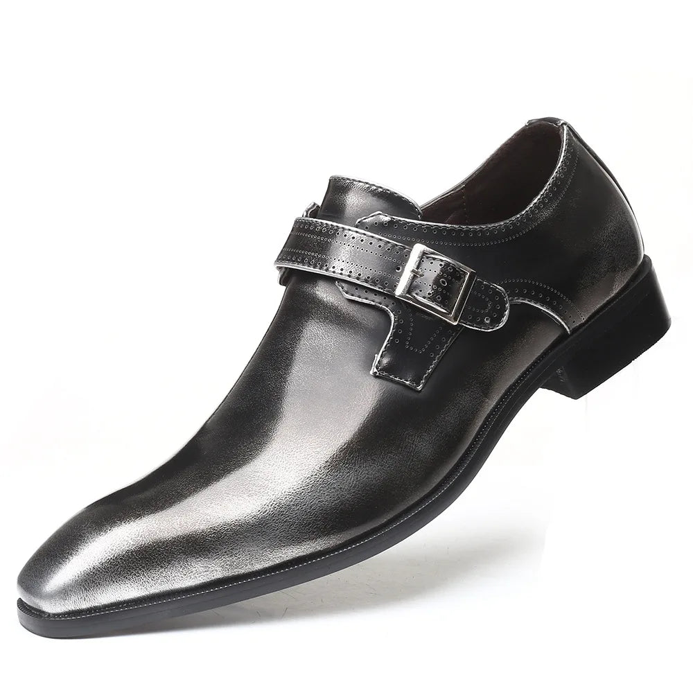 Men’s Pointed Toe Genuine Leather Dress Shoes – Formal Lace-Up EU 40–47