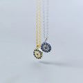 Blue Crystal Eyes Pendants Classic Fashion 925 Sterling Silver Gold Color Necklace For Women S925 Silver Fine Jewelry