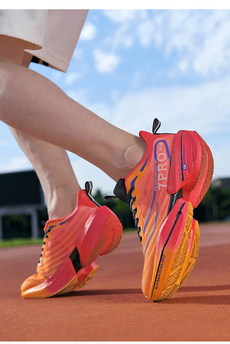 Men's Carbon Plate Sneakers Outdoor Soft Sole Mesh Sports Shoes Running Shoes Light Anti-Slip Casual Couple Tennis Shoes