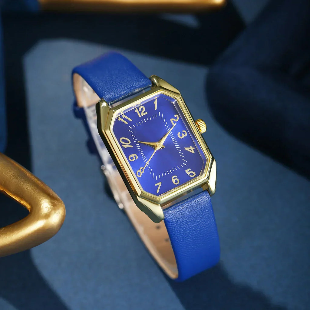6/5/1PCS Luxury Fashion Square Women's Watches Brand Ladies Quartz Wristwatch Jewelry Set Classic Simple Watch Relógios Feminino