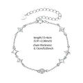925 Sterling Silver Starry Bracelet Chain Adjustable Bezel CZ Link Chain Original for Women Dazzling Jewelry Summer Gift