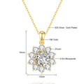 Sunflower 18K Gold Moissanite Pendant Women Wedding Lab Diamond Necklace Charm for Engagement Party Bridal Jewelry Accessorise