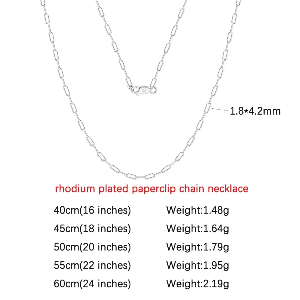 14K Gold Plated Genuine 925 Sterling Silver Paperclip Neck Chain 6/9.3/12mm Link Necklace for Women Men Jewelry SC39