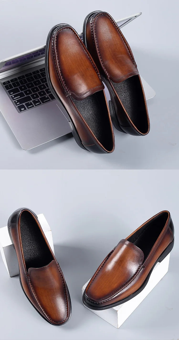 Newest 2025 Genuine Leather Men Driving Shoes Slip On Super Quality Comfortable Men Casual Cowhide Leather Moccasins Loafers