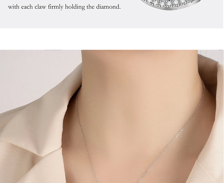 0.5CT Moissanite Necklace for Women S925 Pure Silver eye Pendant Laboratory Diamond  Certified High-end Fashion Jewelry