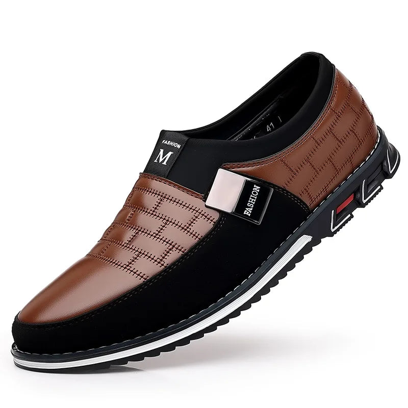 Fashion Men Leather Shoes Daily Office Loafers Lightweight Comfortable Soft Driving Walking Shoes Men Sports Shoes