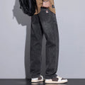 New Men's Micro Elastic Wide Leg Jeans American Retro Versatile Loose Fit Long Pants for All Seasons