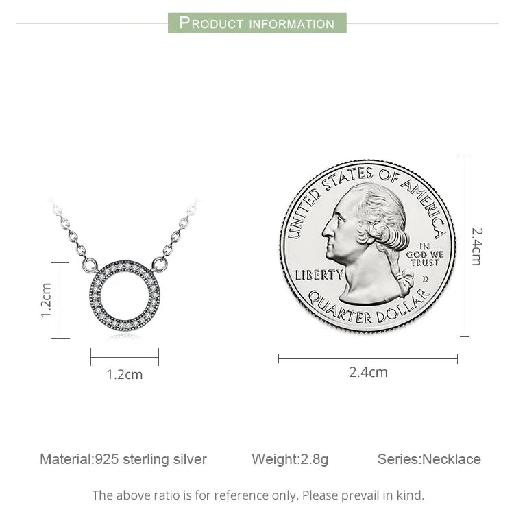 925 Sterling Silver Hearts of Brand Clear Zircon Round Shape Pendant Necklace for Women Party Fine Jewelry 17.71'' PSN010