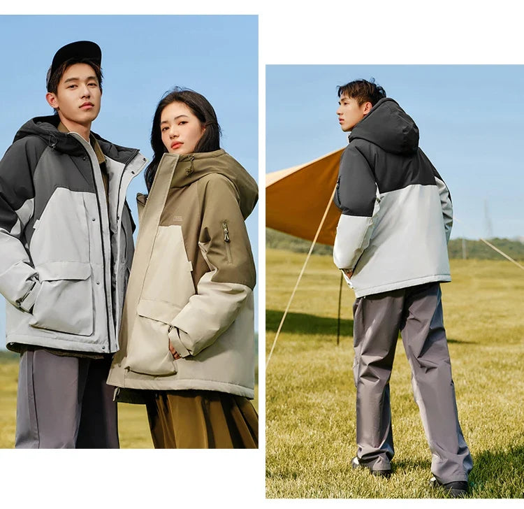 Down Jacket Men 2026 New Winter Couple Windproof Wear-Resistant and Warm Outdoor Contrasting Colors Outerwear