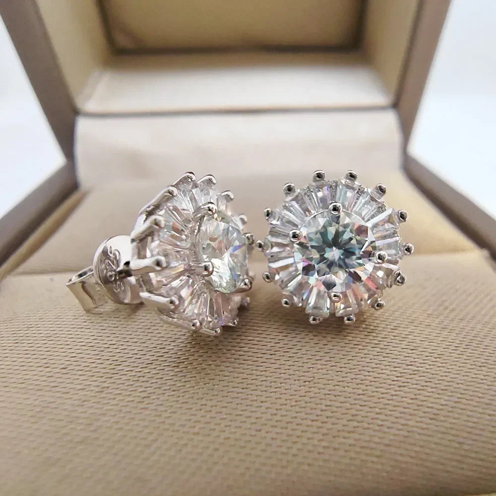 0.5CT 5MM D Moissanite Earrings S925 Silver Passed the Diamond Test Women Jewelry Wedding Party Birthday Gift