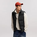 Down Vest Men 2024 Winter New Thermal Three-Proof Coat Solid Color Puffer Vest Versatile Vest