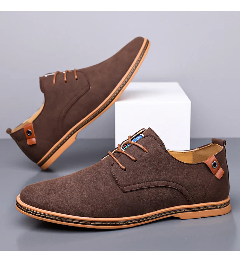 Men's Casual Business Leather Shoes Men Fashion Lace-up Derby Shoe Mens Light Comfortable Outdoor Driving Flats