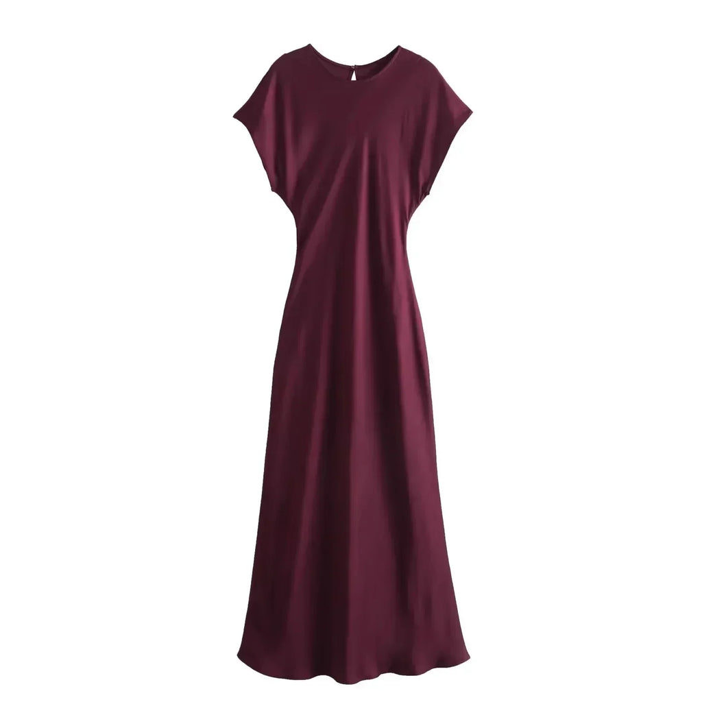 Midi Satin Dress Woman Long Dresses For Women Chic And Elegant Evening Dresses Female Party Dress