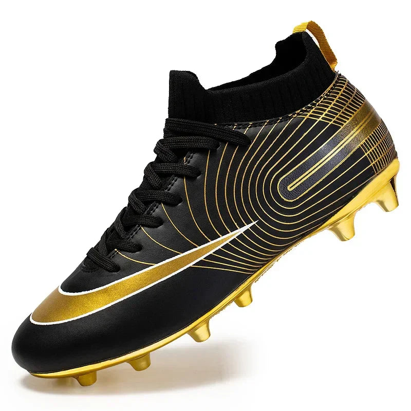 Professional Men Ankle Football Boots Outdoor Grass Cleats Unisex Soccer Shoes Long Spikes Tf Football Shoes Chuteira Society