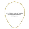 3mm 4mm All Moissanite Necklace for Women 925 Sterling Silver  Round Bubble Diamond Neck Chain Chocker Fine Jewelry GRA