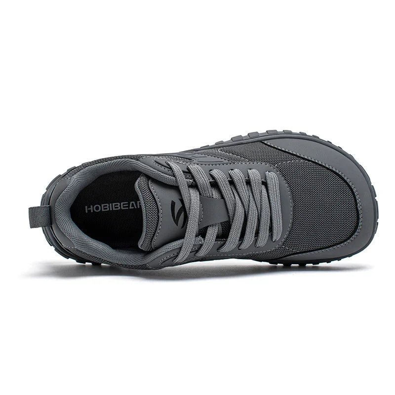 Wide Toe Shoes Mens Womens Artificial Leather Running Sneakers Lace Up Lightweight Breathable Walking Shoes