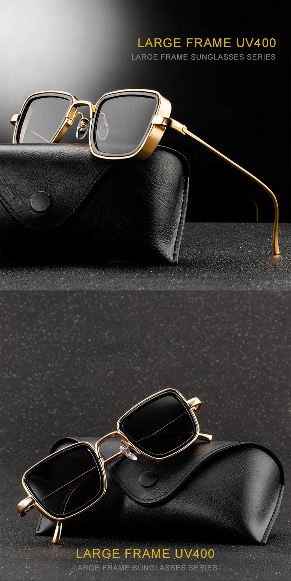 Brand Shades Men Women Sun Glasses UV400 Square Vintage Metal Steampunk Sunglasses