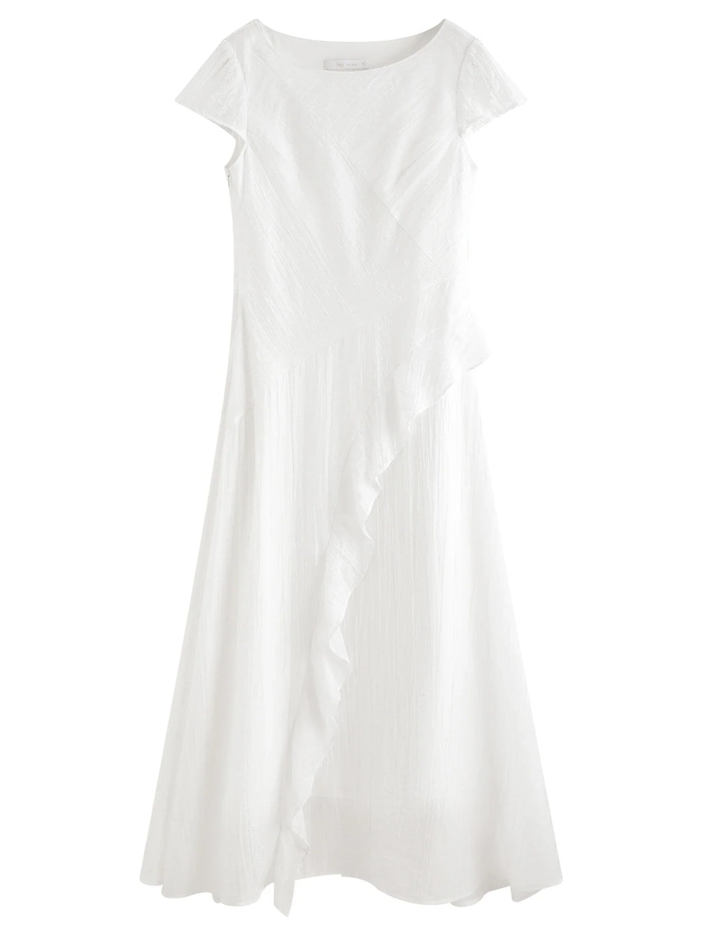 Women 2026 Summer New Arrival Soft Lyocell Dress Ruffled Waist-Cinched Bias Cut Slimming Elegant Commuter style Midi Dress
