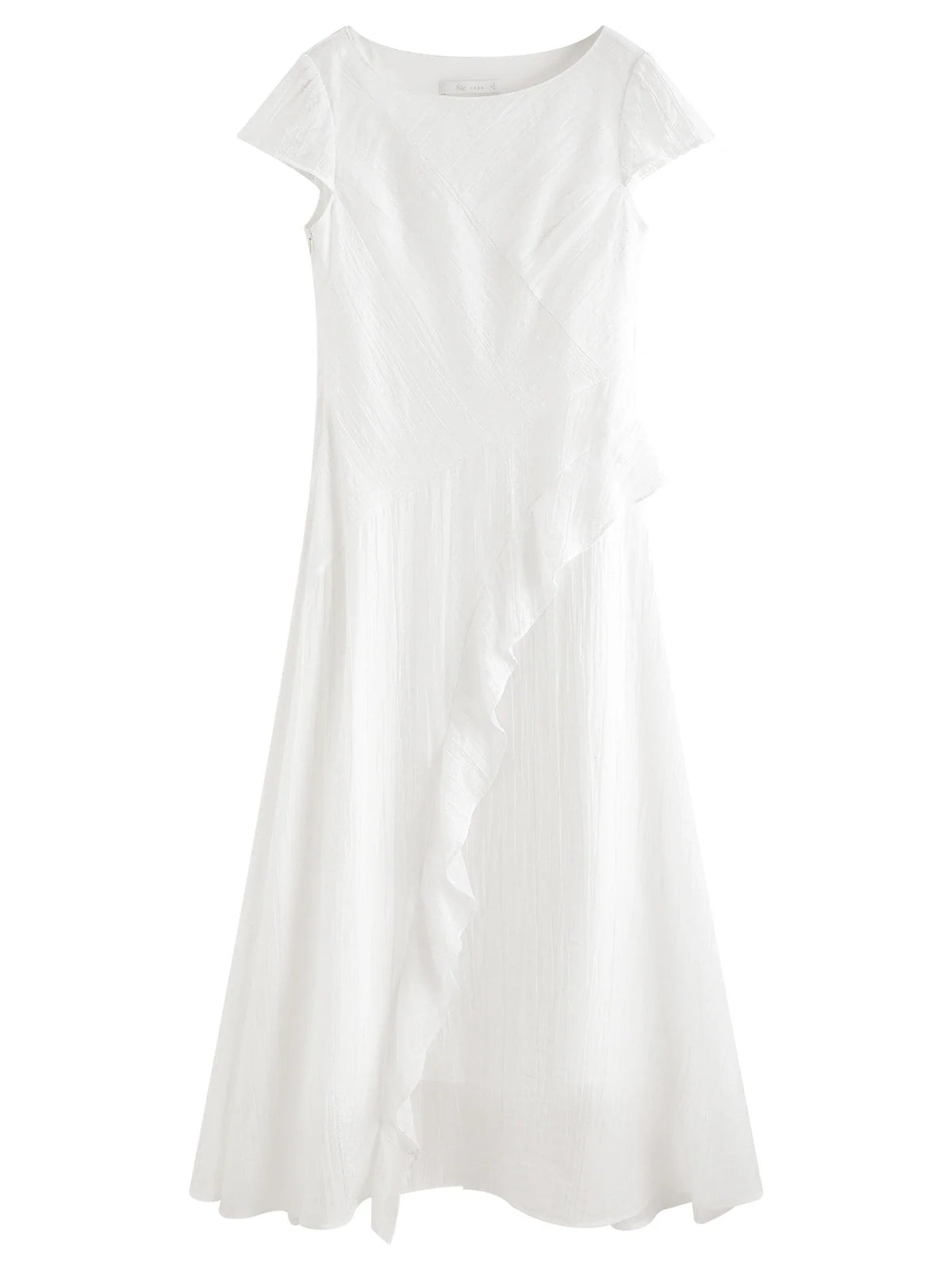 Women 2026 Summer New Arrival Soft Lyocell Dress Ruffled Waist-Cinched Bias Cut Slimming Elegant Commuter style Midi Dress