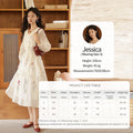 Beige Flower Embroidered Dress for Women 2025 Autumn Curved Collar Lantern Sleeves Tied Waist Long Dresses MXE41L2487