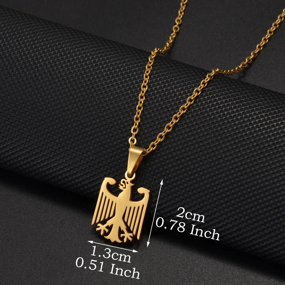 Anniyo German Eagle Pendant Neckalces Stainless Steel Germany Jewelry for Women Girls Gifts for Mom and Daughter #508062