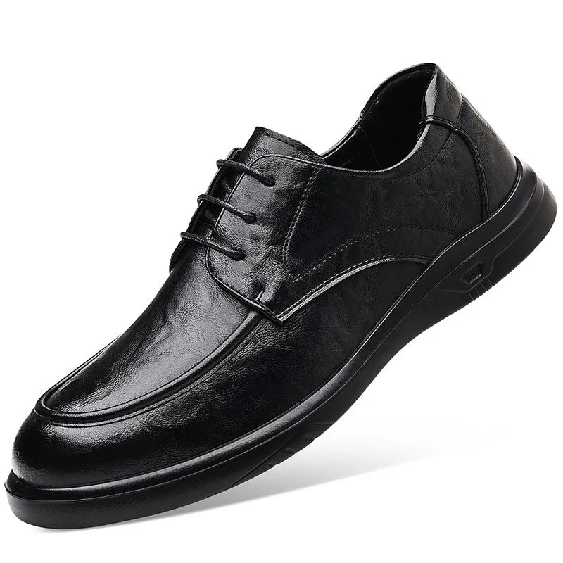 Spring Autumn New Business Casual Shoes for Men Solid Color Fashion Wedding Shoes Male Soft Sole Lace Designer Loafers Man