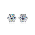 100% 925 Sterling Silver 0.2-2 Carat D Color Moissanite Diamond Stud Earrings For Women Sparkling Party Fine Jewelry Gifts