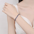 925 Sterling Silver 4mm Tennis Bracelet Sapphire Gemstone Blue Stone Bangle for Women Fine Engagement Wedding Fine Jewelry Gift