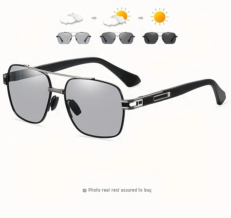 Design Square Polarized Sunglasses Man Photochromic Sun Glasses Woman Anti-glare Driving Goggles Oculos zonnebril heren