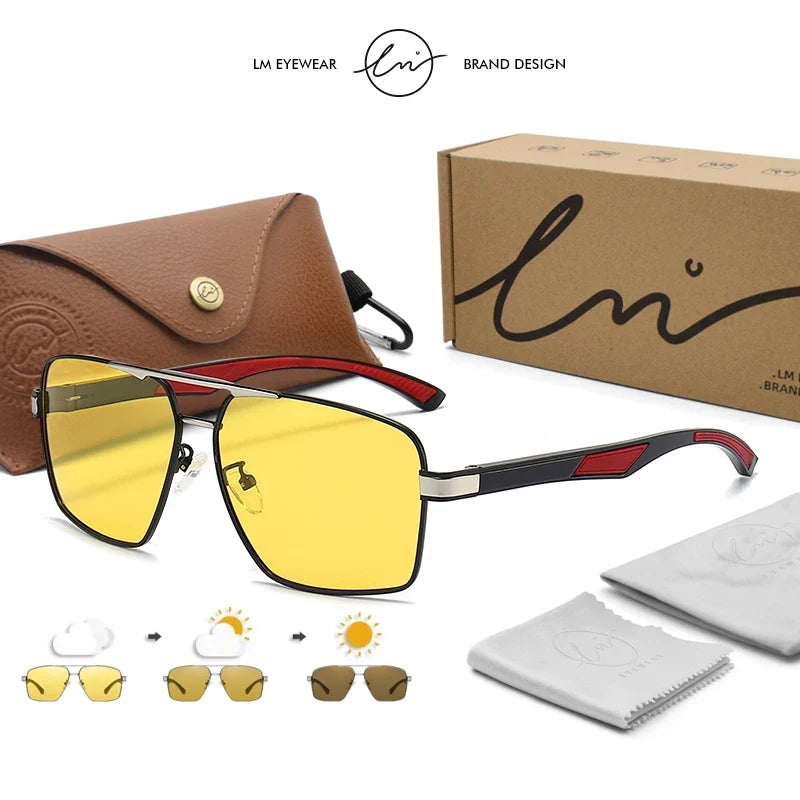 Outdoor Sport Intelligent Photochromic Sunglasses Polarized Man Night Vision Glasses Woman Anti-Glare Driving Goggle Unisex