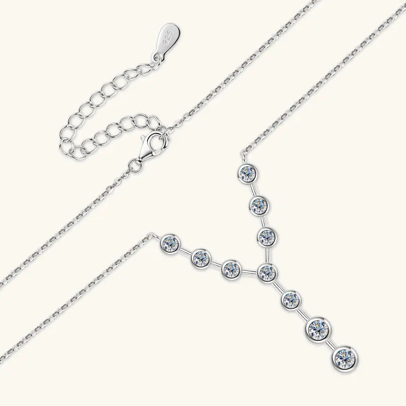 4mm&3mm Moissanite Pendent Necklace 925 Sterling Silver Fashion Sexy Y-Shaped Necklaces for Women 2025 Party Jewelry Gift