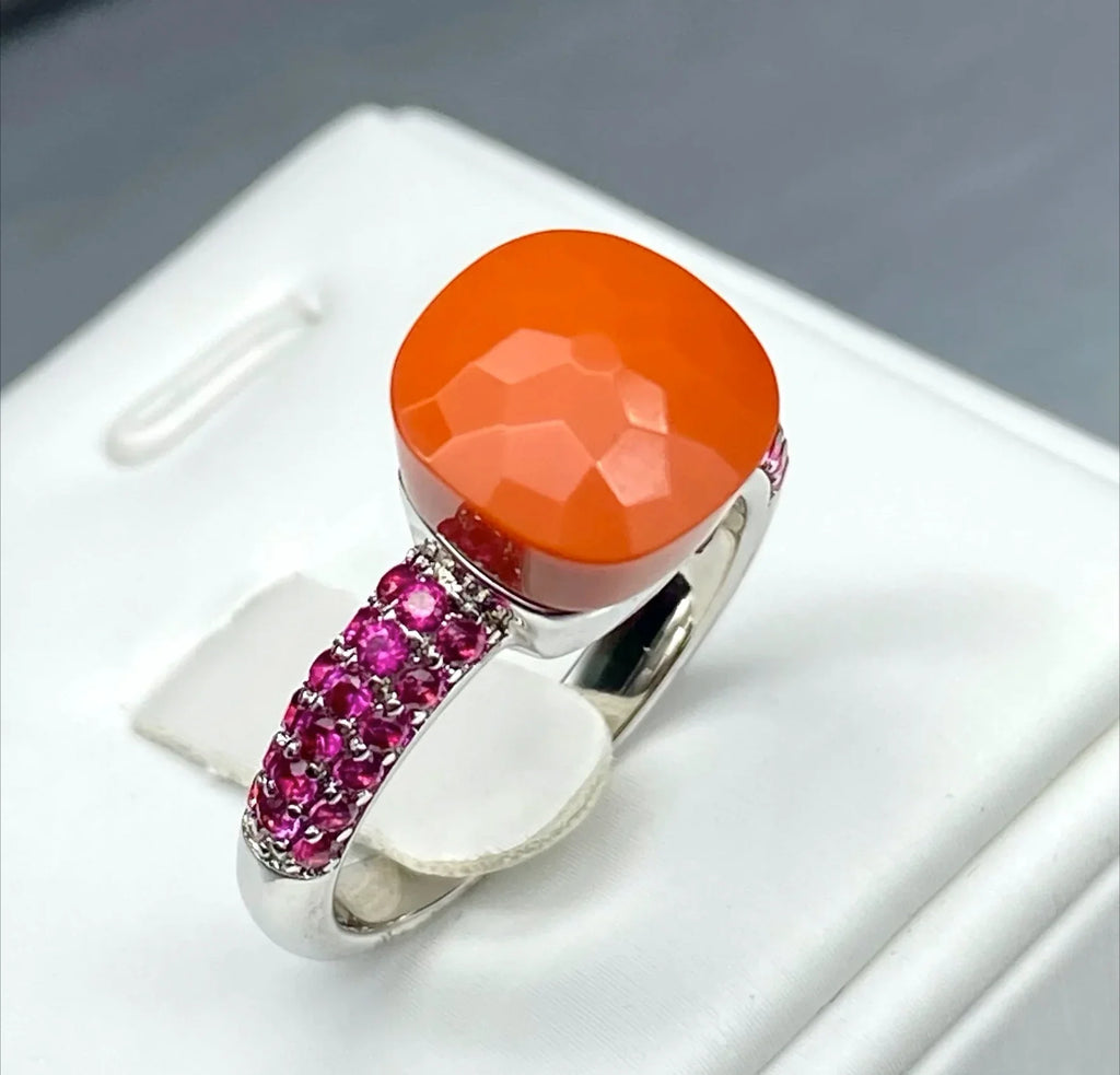 Classic Purple Zircon Ring for Women Candy Sweety Style Synthetic Crystal Inlay Jewelry Elegant Gift for Her Birthday Party