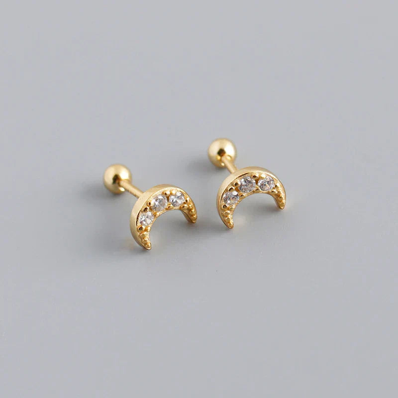 925 Sterling Silver Fashion Korean Petal Screw Bead Stud Earrings for Women Charm Ear Bone Piercing Jewelry Accessories