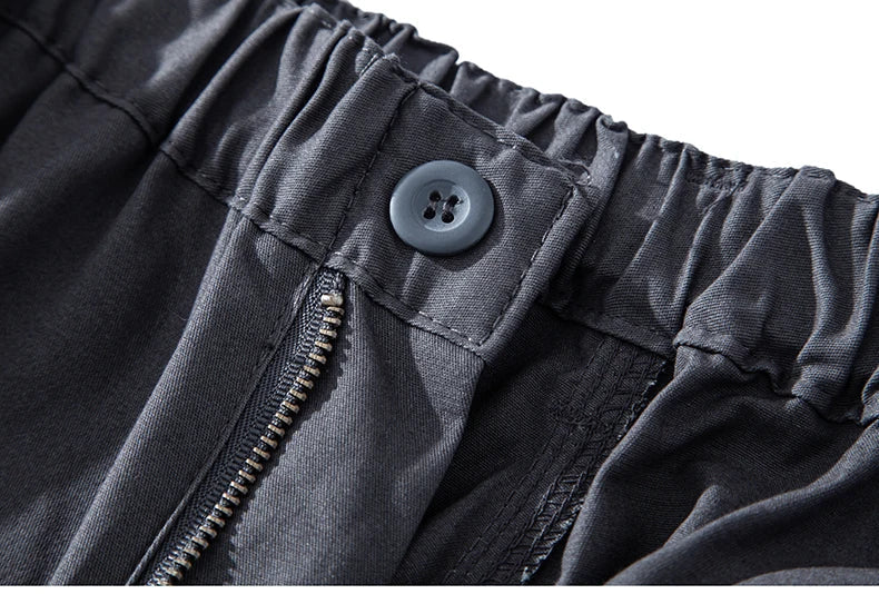 Men's Cargo Shorts 3/4 Casual Running Shorts Below Knee Elastic Waist Hiking Outdoor Jogging Fishing Shorts with a Belt