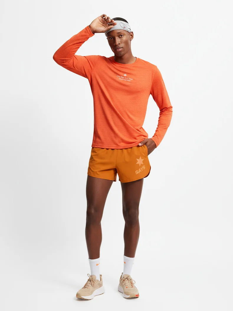 Men's Long Sleeve Quick Dry Sports T-Shirt Moisture Wicking Gym Fitness Top Outdoor Running Hiking Activewear Workout Tee