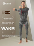 Men's Sports Compression Thermal Suit Winter Thermal Compression Long-Sleeve Long Pants Breathable High-Elastic Cold-Proof Sports Suit Winter Outdoor Sports Climbing Fishing