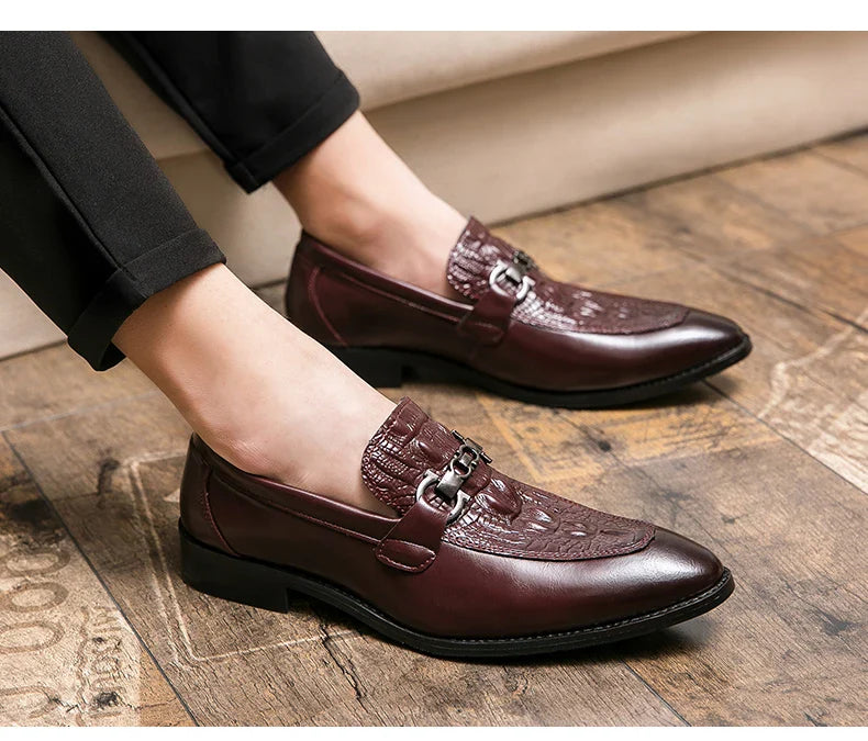 New Dress Leather Lofers Men Classic Casual Business Shoes For Men Social Party Leather Shoes Slip On Wedding Office Shoes Male