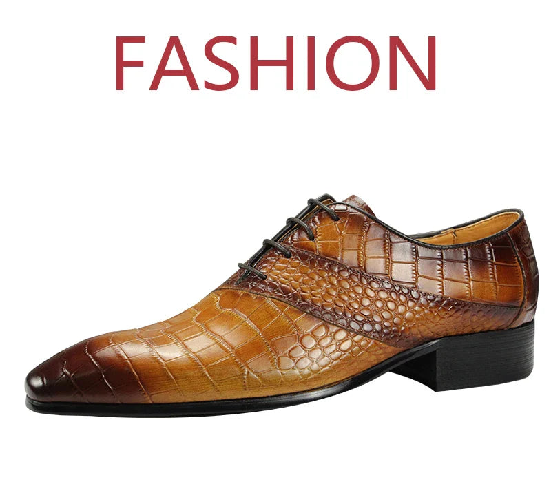 Men's Invisible Height Increasing Elevator Shoes Genuine Leather Formal Dress Oxfords Business Shoes Durable Rubber Outsole