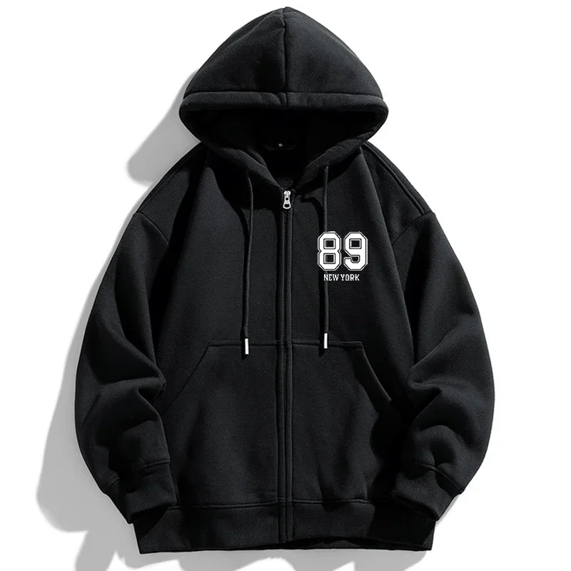 Autumn Winter Plus Size Jacket Men's Pocket Coats Loose Fashion Full Zip Hoodies Coat 5XL 6XL 7XL Fat Male Clothing 110-185KG