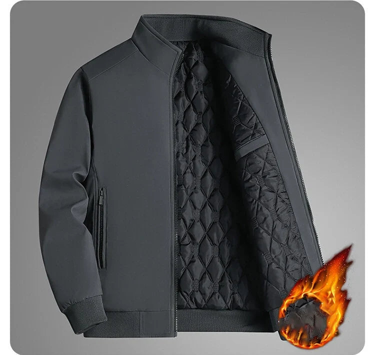 Plus Size 8xl Jacket for Men 2026 Thick Stand Collar Solid Winter Jacket Men Waterproof Warm Business Casual Men Coats