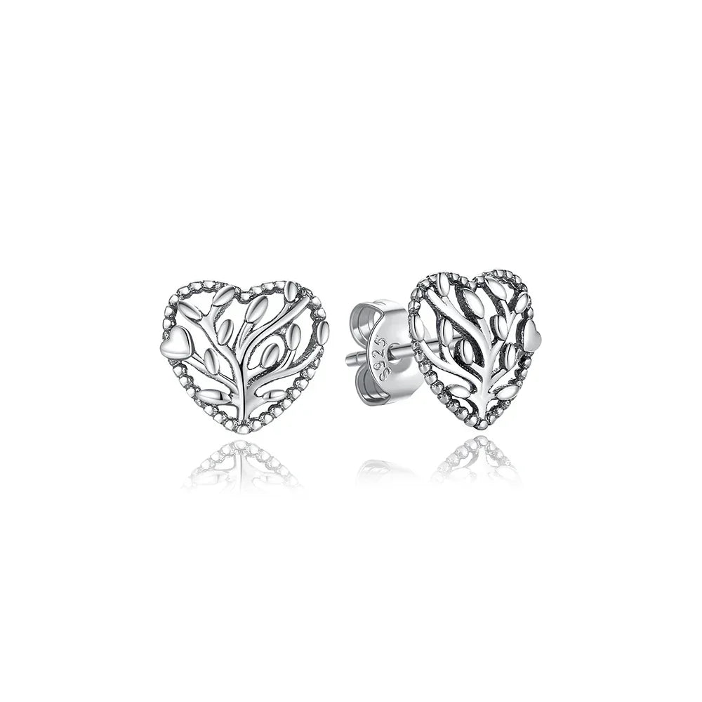 Original 925 Sterling Silver Earrings 2025 Stud Hoop Crystal Earings For Women Rose Gold Crown Heart Infinity Bee Earing Jewelry