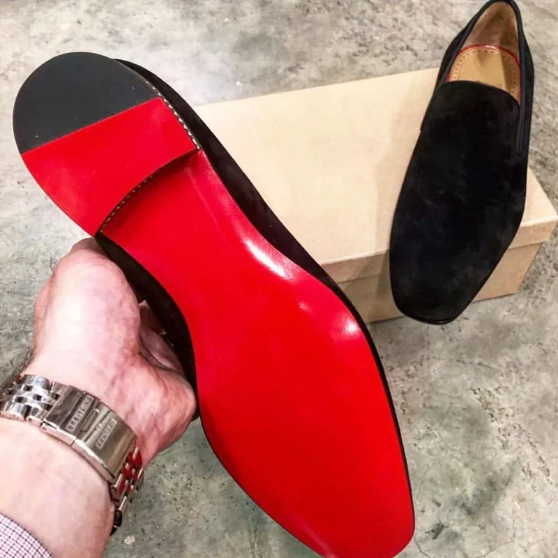 Men's Patent Leather Formal Shoes with Red Sole – Lace-Up Luxury Dress Footwear