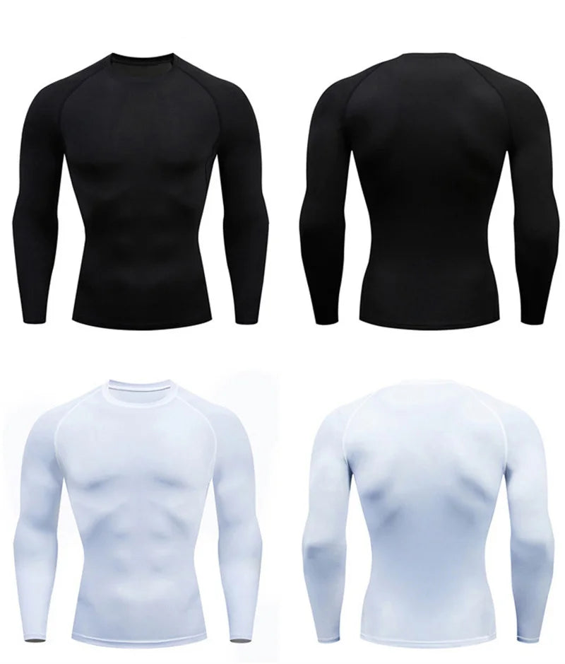 Men's Long Sleeves T-shirt Fitness Sportswear Spring Autumn Athletic Quick Dry T-shirt Gym Running Sports Outdoor Tops for Men