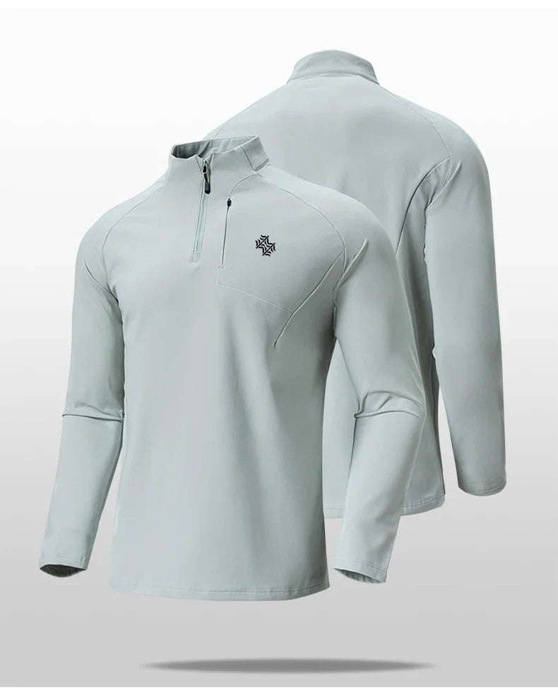 Autumn/Winter New Men's Outdoor Sports With a Base Shirt Running Skiing Mountaineering Fitness Sports Long Sleeve T-Shirt