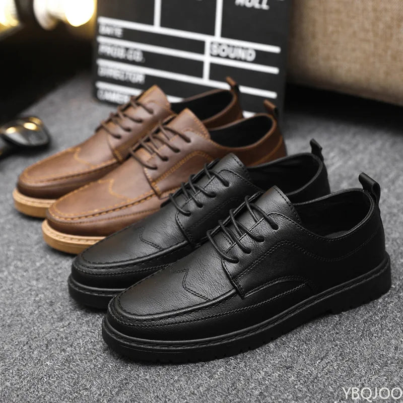 Men’s Casual Leather Shoes – Comfortable Slip-On Daily Footwear for Office & Travel