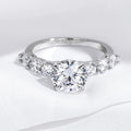3.2CTTW Full Moissanite Wedding Rings for Women 7 Stones Sparkling Lab Diamond Band with Certificate S925 Sterling Silver