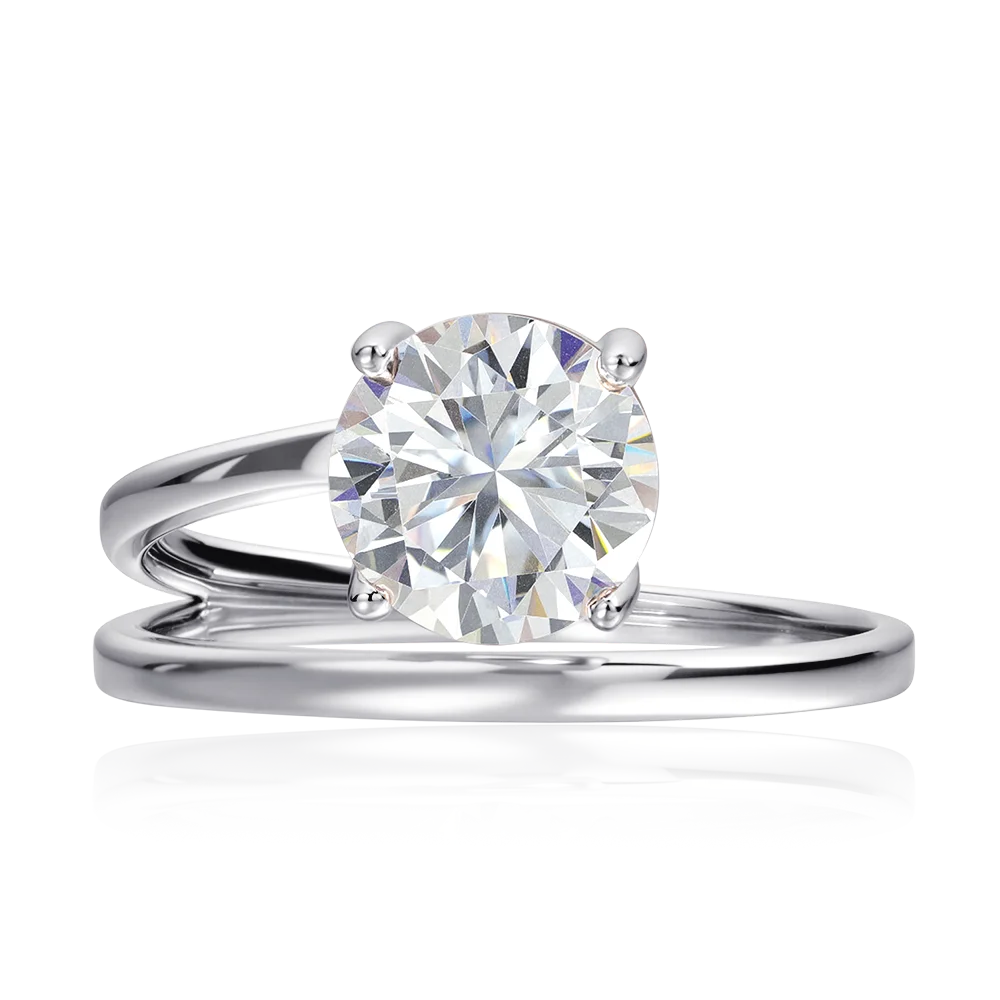 1CT 2CT Certified Moissanite Rings for Women Sparkling Brilliant Cut Wedding Bands 100% Real 925 Pure Silver Jewelry