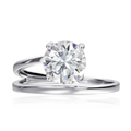 1CT 2CT Certified Moissanite Rings for Women Sparkling Brilliant Cut Wedding Bands 100% Real 925 Pure Silver Jewelry