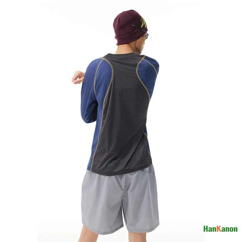 Unisex Sport  Long-Sleeved T-Shirt with Moisture-Wicking, Quick-Drying & Contrast Shoulder Design
