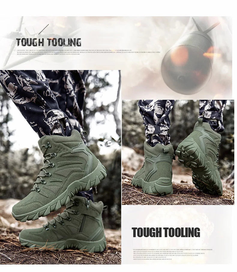 Combat Training Boots Male Outdoors Camping Anti-wear Rapid Response Hiking Shoes Fishing Hunting Sneakers